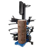 Scheppach-Werkzeug für die Bearbeitung von Holzstämmen mit hydraulischem Hebe- und Haltemechanismus