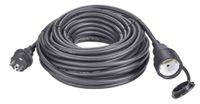10-Meter-Verlängerungskabel mit 3-poligem Stecker und Kupplung für 230V