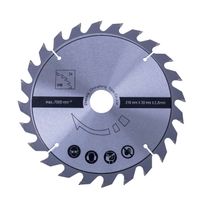 HW Kreissägeblatt Ø 216 x 30 x 2,8 mm / 24 Z von Zhejiang Changheng Tools Co., Ltd. Max. Drehzahl 7000 min⁻¹. Gezeigt von vorne.