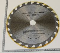 Scheppach-Kreissägeblatt mit 24 Zähnen, Ø 254 mm, 30 mm Breite, 2,4 mm Stärke