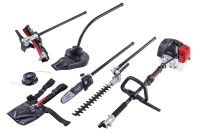 Multifunktionswerkzeug mit Benzinmotor, inkl. Sägeblatt, Hebebühne, Rasenmäher, Kehrblech und Handgriff für Scheppach MTC42-5P
