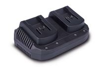 Doppelladegerät GO-BC2.4Twin gomag von Scheppach, Ansicht von schräg oben.