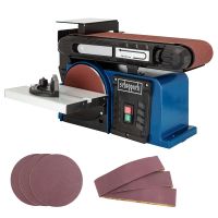 Scheppach-Sandpapierbürste mit integriertem Sandpapier für präzise Bearbeitung, inkl. Sandpapierrollen und -bahnen