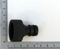 Scheppach Schlauchkupplung für 3/4-Zoll-Gewinde, Detailansicht mit Maßband