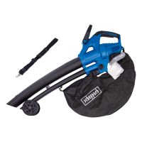 Scheppach Akku-Laubsauger/-bläser mit Tragarm, Transportbeutel und Stauraum für Akku und Werkzeug