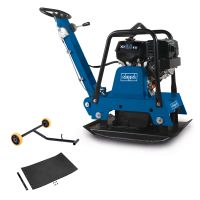 Vibrationsplatte HP3000S inkl. Fahrvorrichtung, Lenkrad und Gummiplattenaufsatz mit Rollen