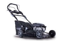Scheppach Benzinrasenmäher mit höhenverstellbarem Deckel und Fangkorb