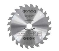 Kreissägeblatt von gomag, Teilenummer 7901810605, max. 9200 U/min, Durchmesser 165 mm, 20 Zähne, 1,6 mm Zahnhöhe. Das Bild zeigt das Sägeblatt von vorne.