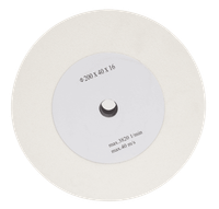 Scheppach Schleifstein mit Abmessungen Ø 200 x 40 x 16, mit Beschriftung und Drehzahlangaben