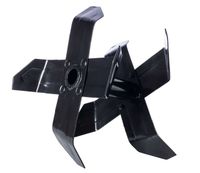 Hackmesser-Set für MTE380, Ansicht von oben. Vier Klingen sind symmetrisch um eine zentrale Befestigung angeordnet.