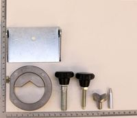 Scheppach-Bohrmutter mit integriertem Messskaleneffekt, Rundscheibe mit Kerbe, Schrauben und Muttern für präzise Werkzeugmontage