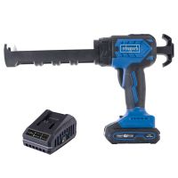 Scheppach Akku-Kartuschenpistole mit LED-Leuchte und Akku-Ladegerät, inklusive 2Ah-Batterie und 2,4A-Ladegerät