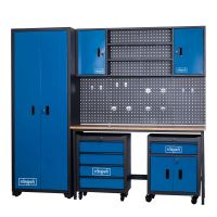 Modulares Werkzeugschrank-System von Scheppach mit Schubladen, Magnetbrett und Arbeitsplatte