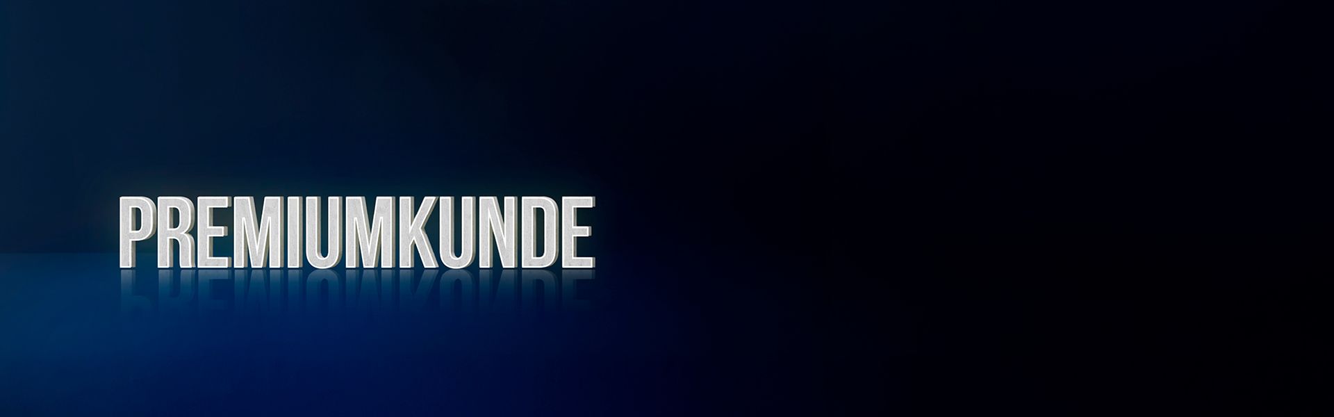 Bild mit dem Text 'PREMIUMKUNDE' auf dunklem Hintergrund, verwendet für die Kundenkommunikation im Online-Shop von Scheppach.