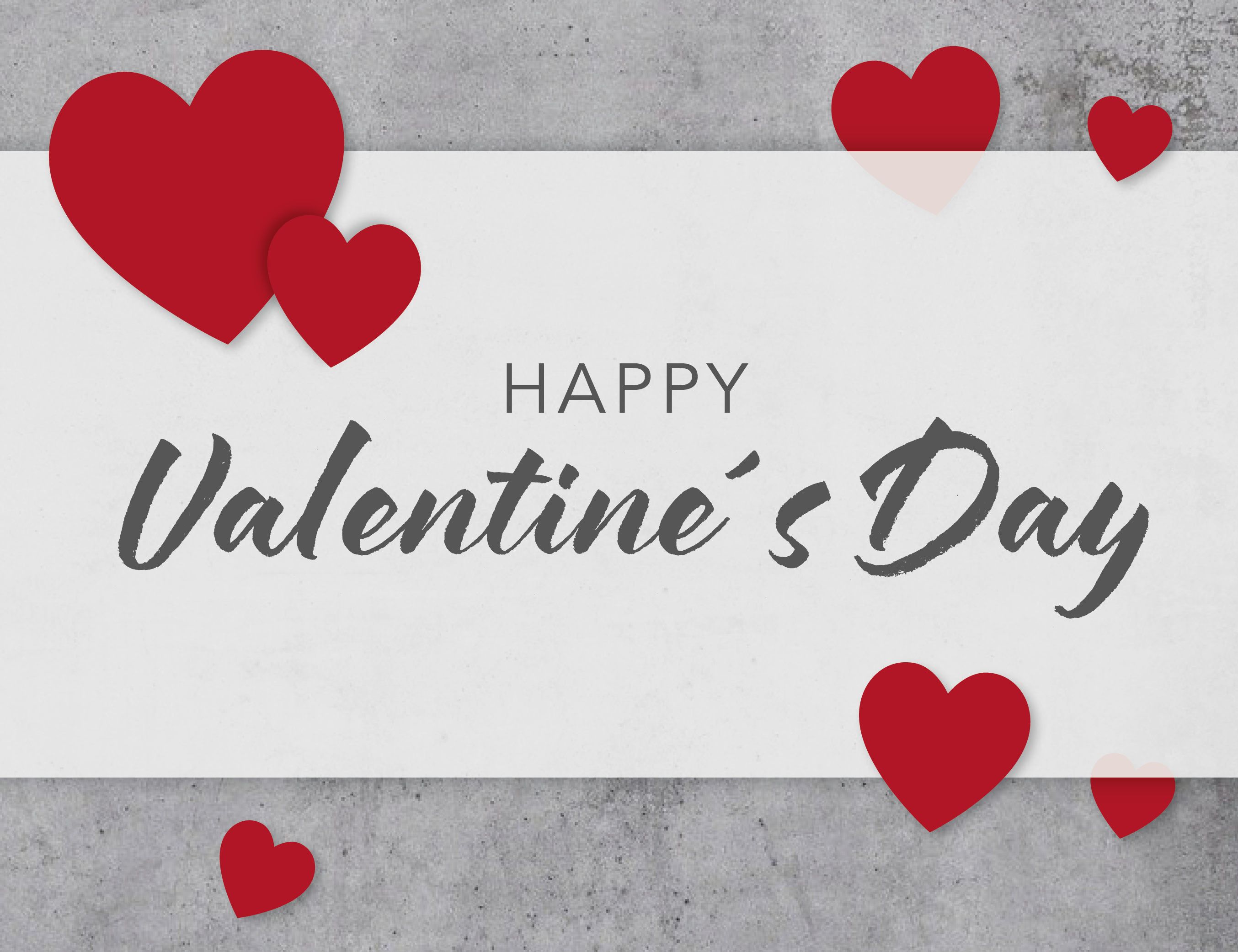 Happy Valentine’s Day - Herzliche Glückwünsche mit roten Herzen